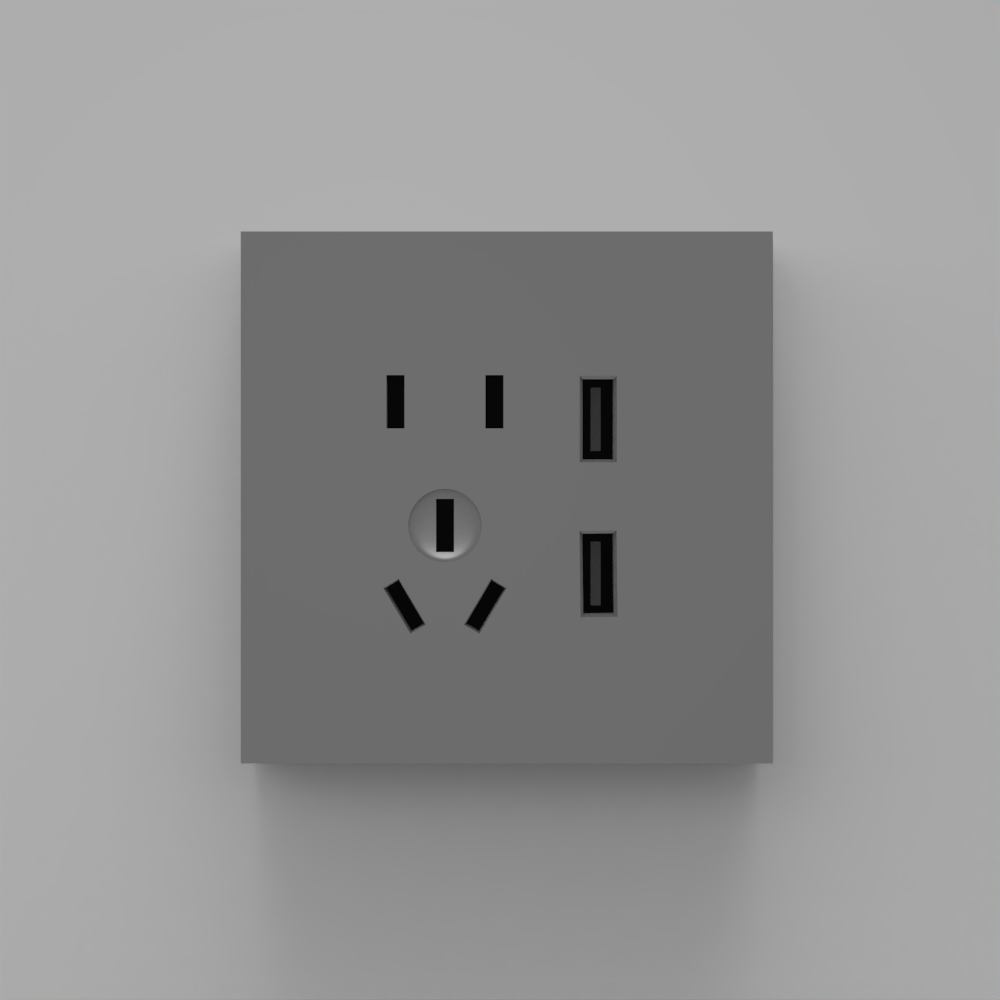 插座-肤感-五孔USB