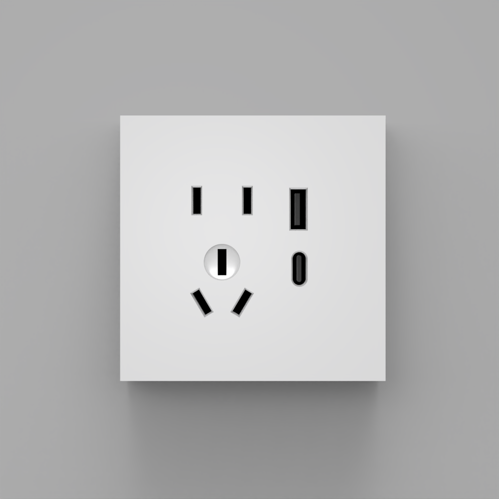 插座-塑料-五孔USB-C